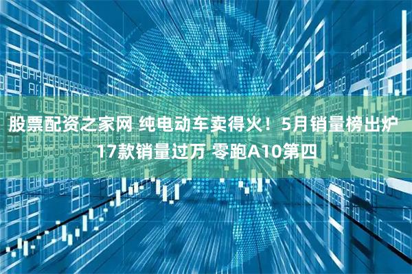 股票配资之家网 纯电动车卖得火！5月销量榜出炉 17款销量过万 零跑A10第四